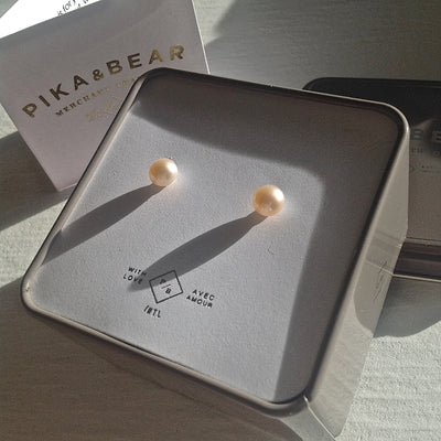 Pika and Bear | Delphinis Pearl Studs