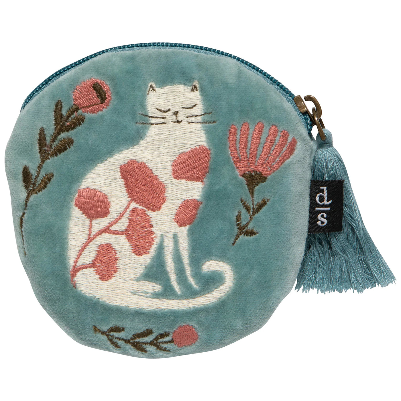 Danica | Dogwood Embroidered Flat Pouch