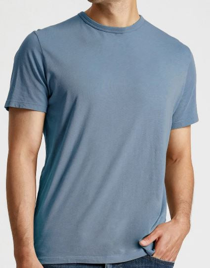 DU/ER | PurePima Men’s Round Neck Tee - Stone Blue