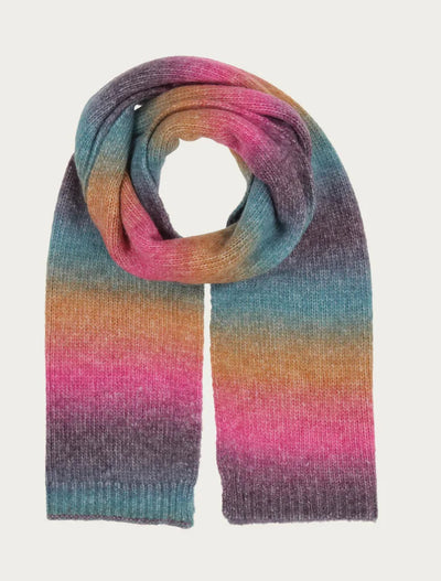 Fraas | Knitted Scarf with Color Gradient in Wool Blend