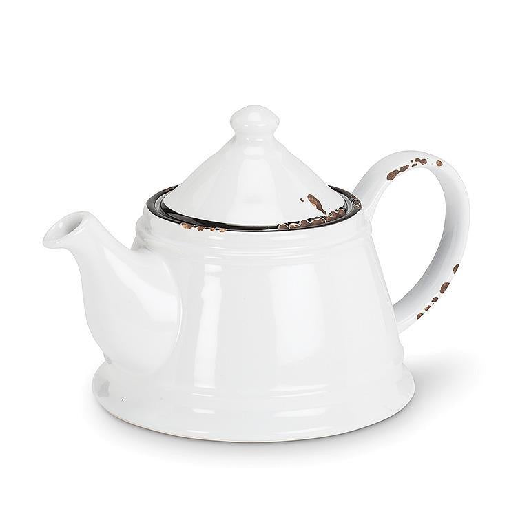 Enamel White Teapot