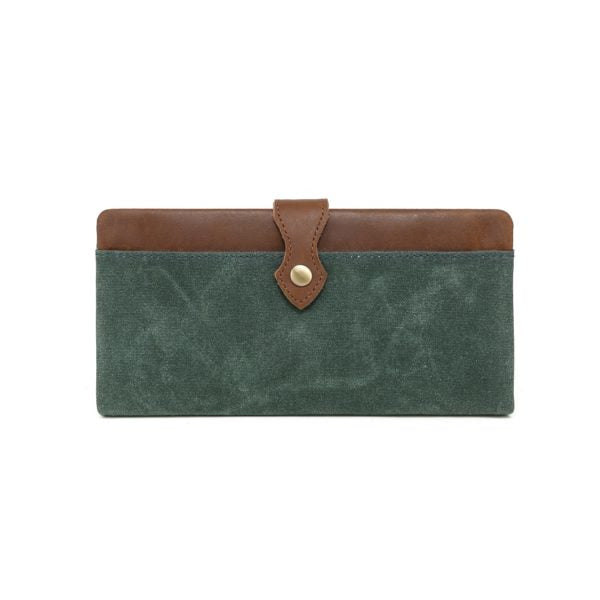 DaVan | Waxed Canvas Long Wallet - Green