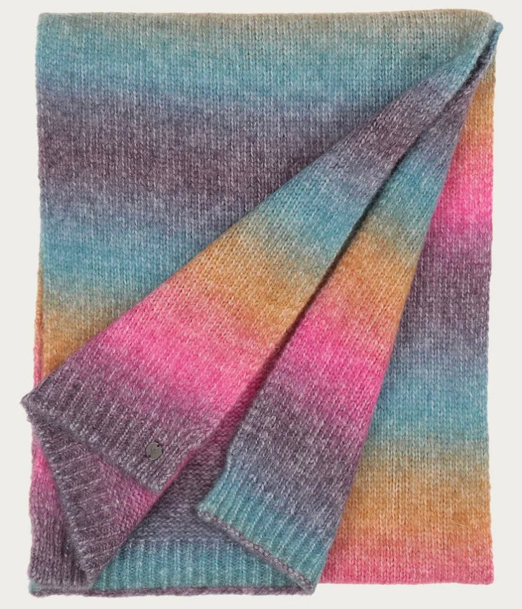 Fraas | Knitted Scarf with Color Gradient in Wool Blend