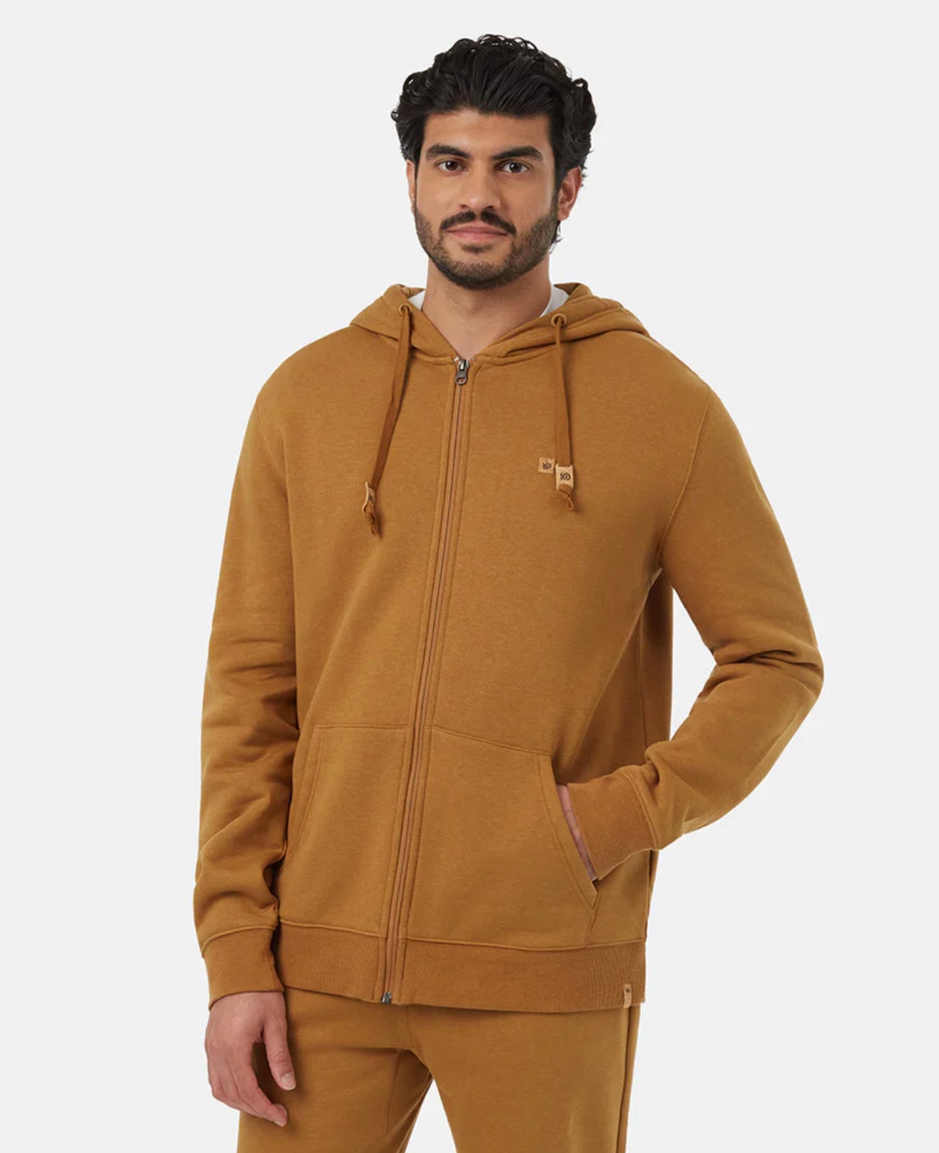 Tentree TreeFleece Full Zip Hoodie | Golden Brown