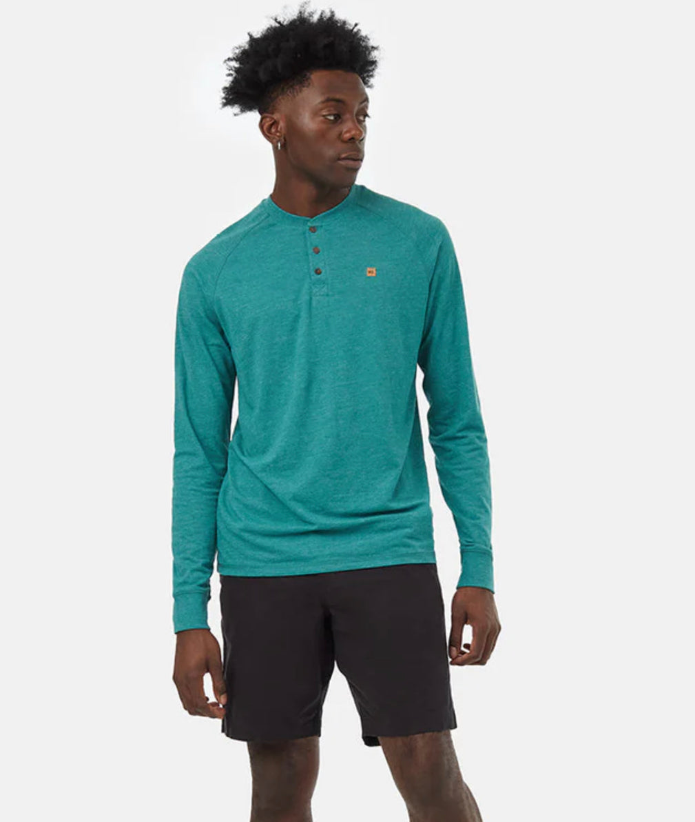 Tentree Hemp Clasic Henley Longsleeve T-Shirt | North Sea