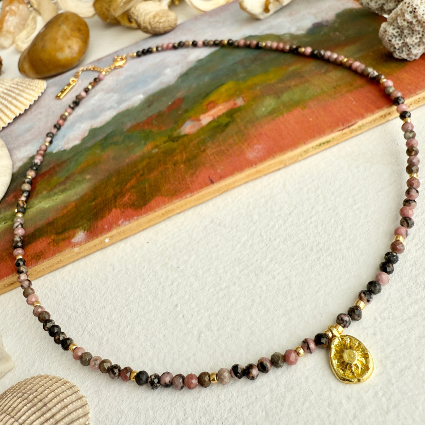 Pika and Bear | Hanalei Natural Stone & Sun Charm Necklace