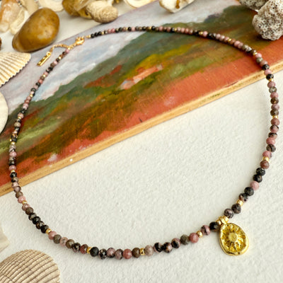 Pika and Bear | Hanalei Natural Stone & Sun Charm Necklace