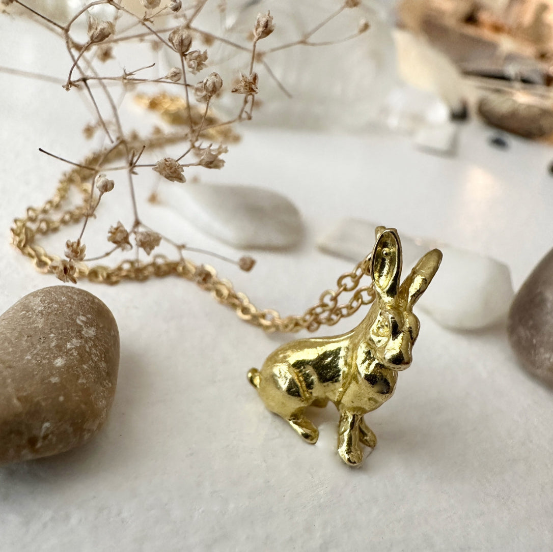 Pika and Bear | Basil Hare Charm Necklace