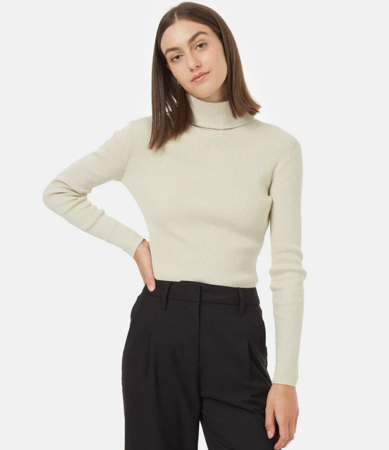 Tentree Women’s Fine Gauge Turtleneck | Pale Oak