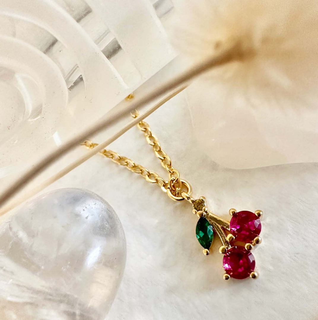 Pika and Bear | Pomona Cherry Charm Necklace