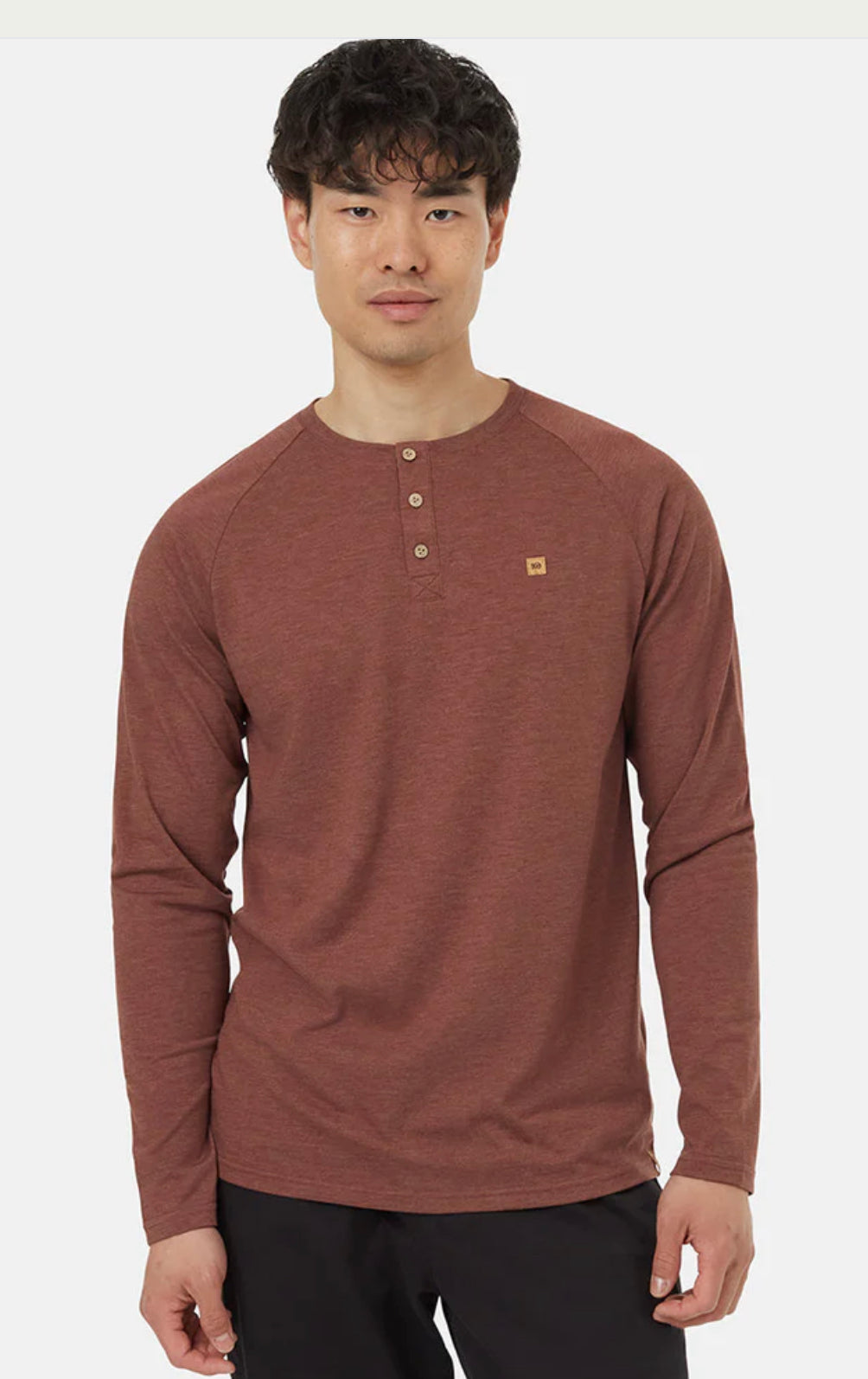 Tentree TreeBlend Classic Henley Longsleeve T-Shirt | Mesa Red