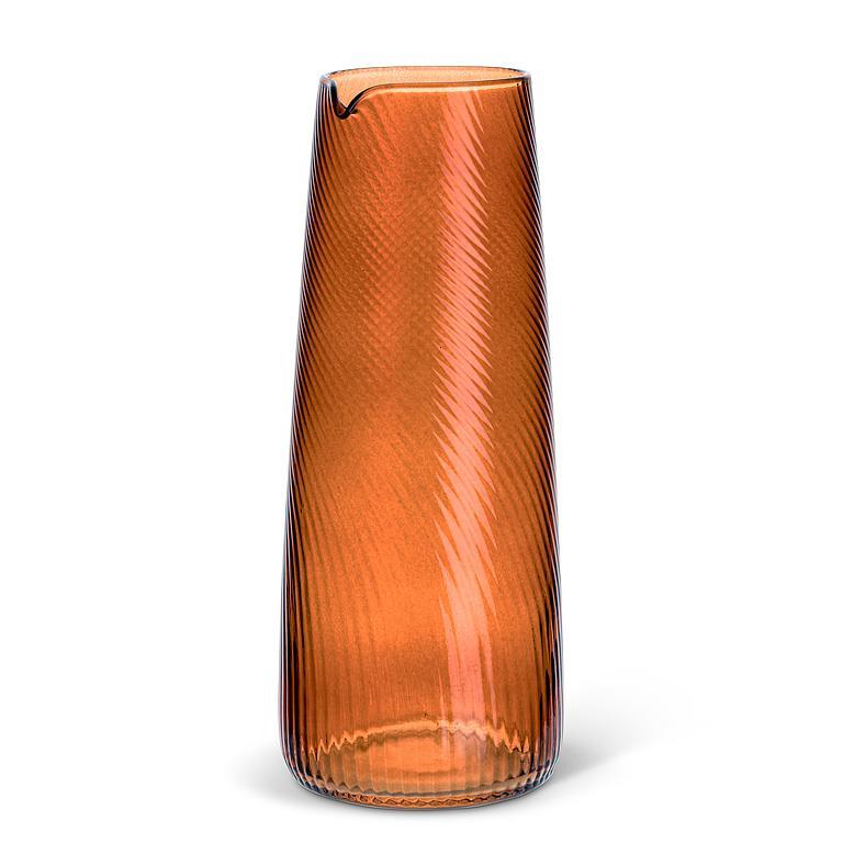Abbott | Tall Optic Swirl Carafe - Dark Amber