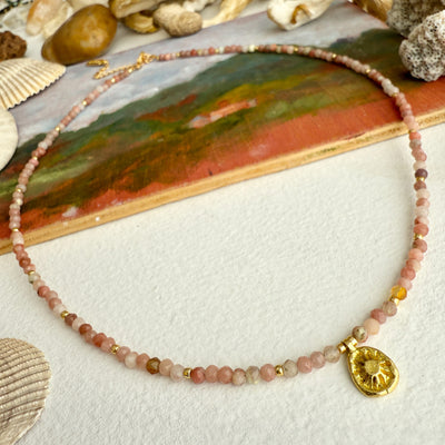 Pika and Bear | Hanalei Natural Stone & Sun Charm Necklace