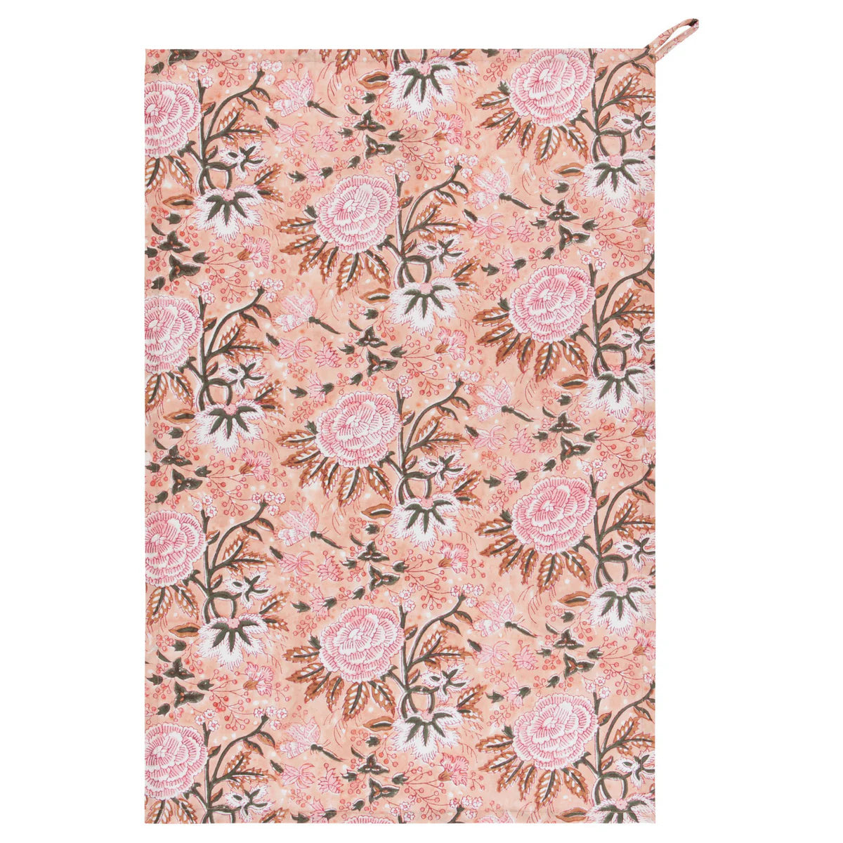 Danica | Heirloom Block Print Dishtowel - Blossom