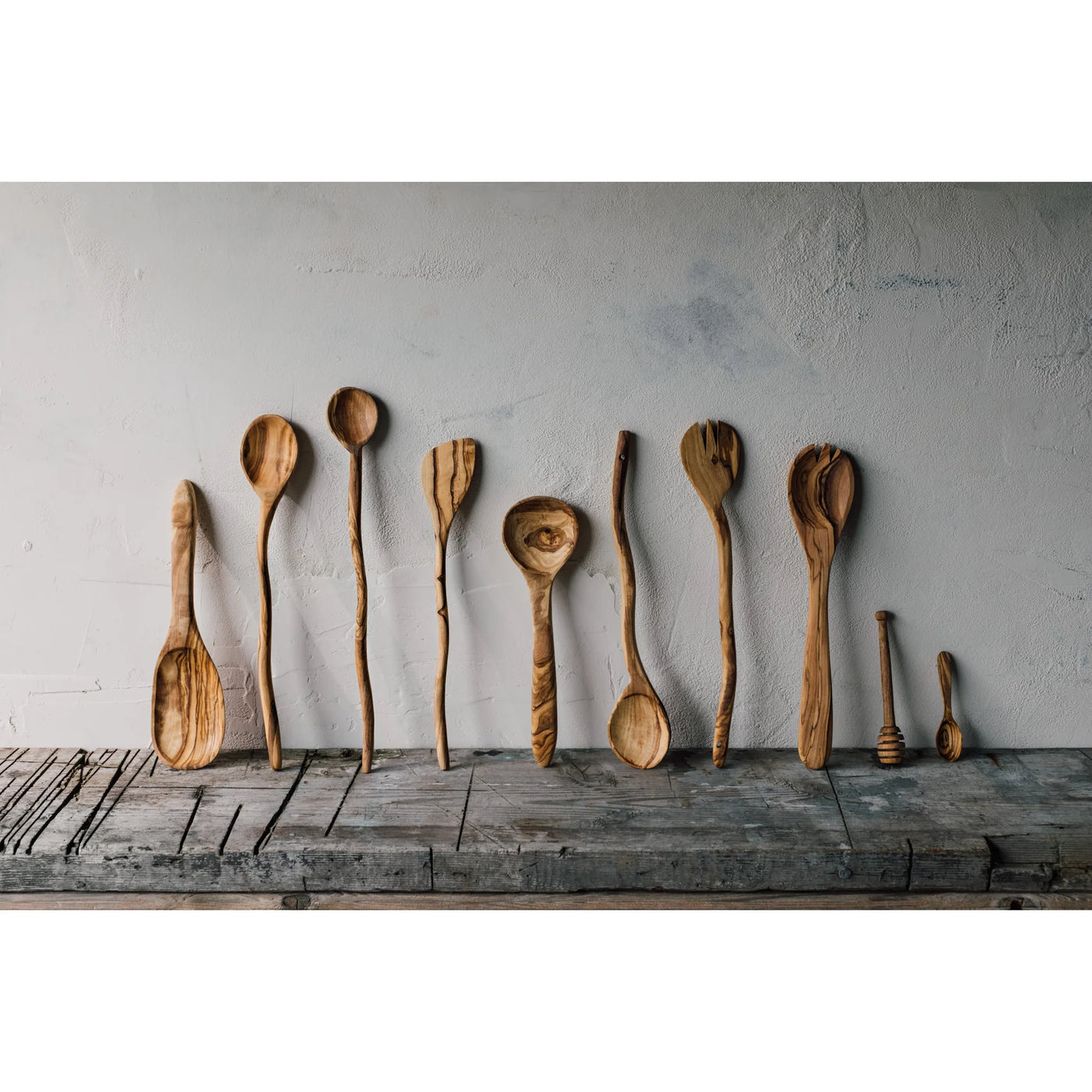 Danica | Olive Wood Wavy Salad Servers - Set of 2