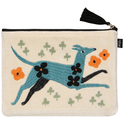 Danica | Dogwood Embroidered Flat Pouch