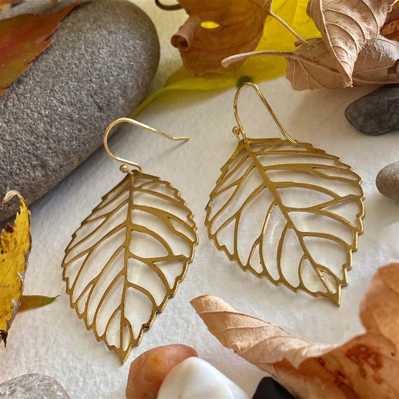 Pika and Bear | Deciduous Leaf Skeleton Earring