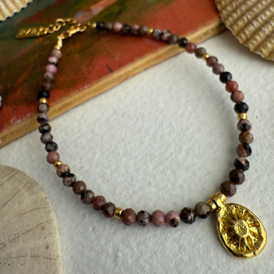 Pika and Bear | Hanalei Natural Stone & Sun Charm Bracelet