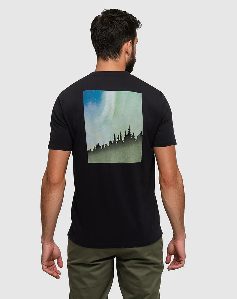 TenTree | Northern Aurora T-Shirt - Meteorite Black/Aurora Treeline