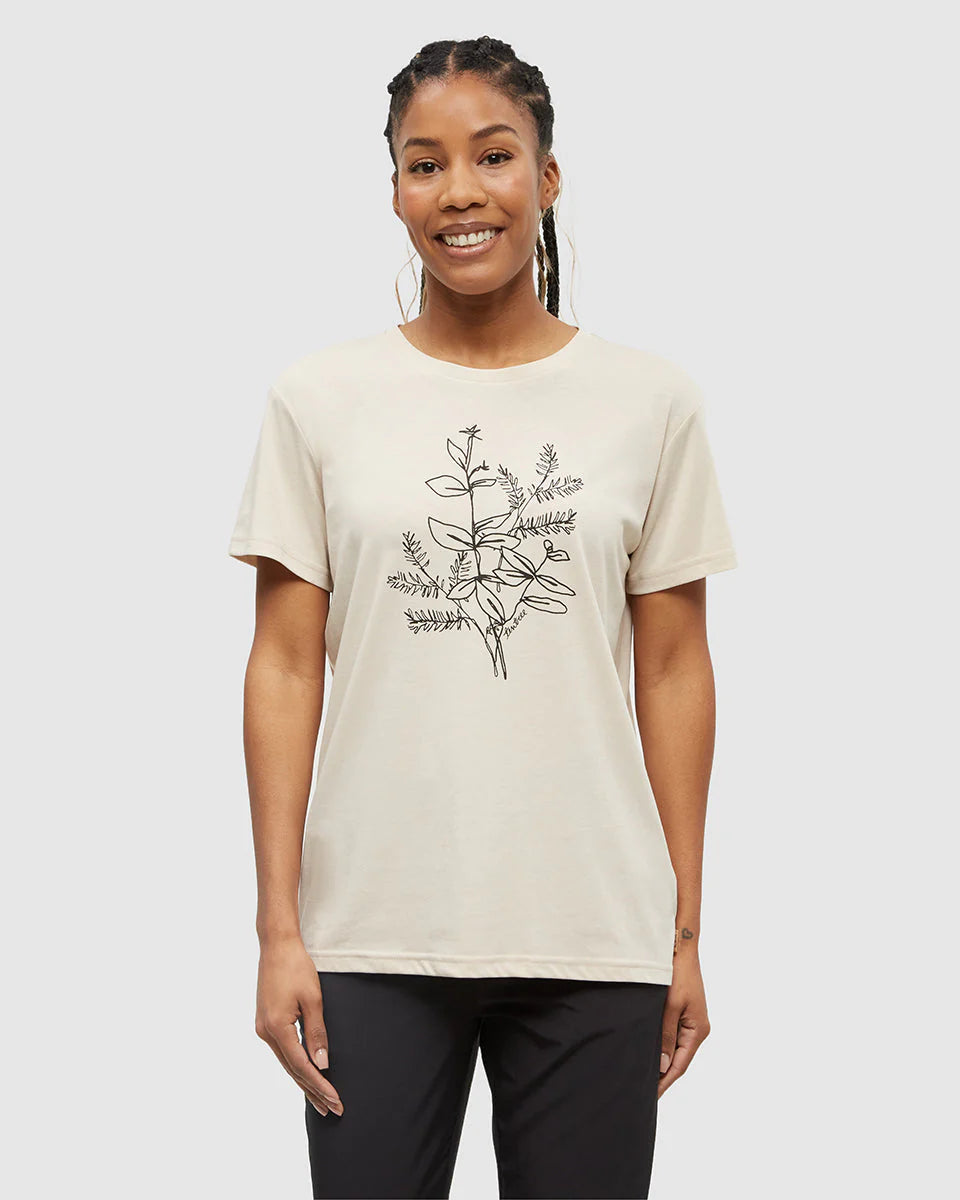 Ten Tree | Autumn Flora T-Shirt - Warm Oak/Meteorite Black