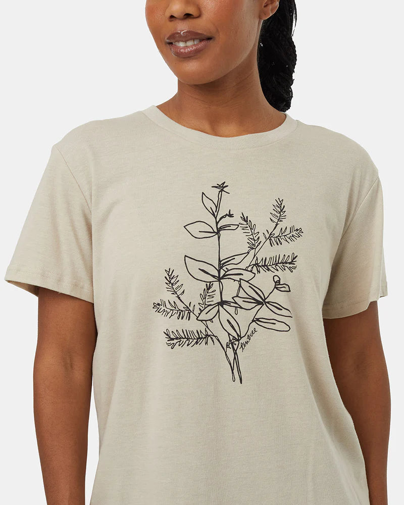 Ten Tree | Autumn Flora T-Shirt - Warm Oak/Meteorite Black