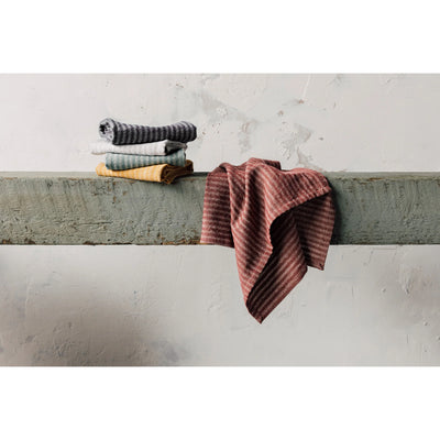 Danica | Linen Cotton Dishtowel - Stripe Wine
