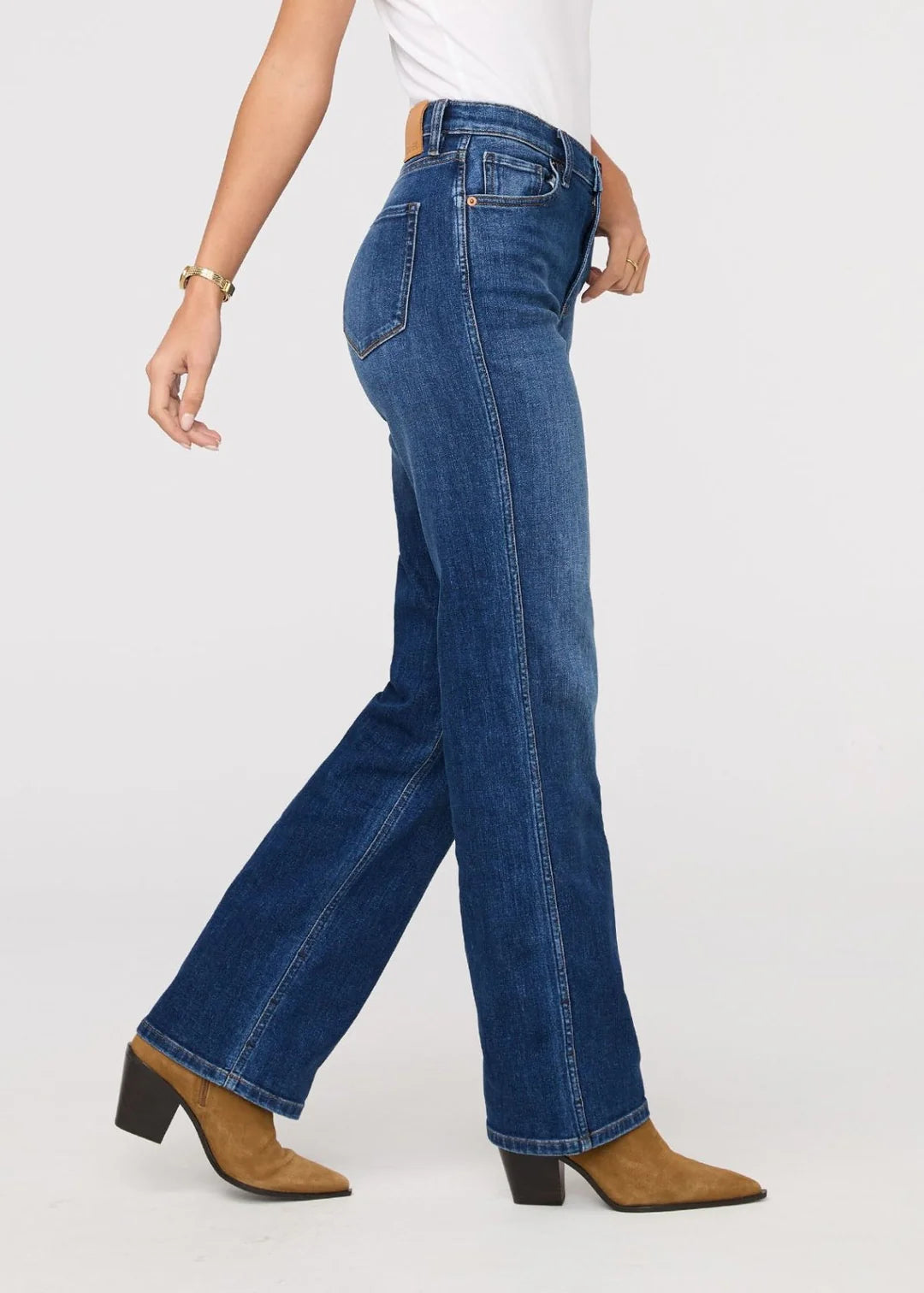 DU/ER | Performance Denim + High Rise Straight - Blue Maize