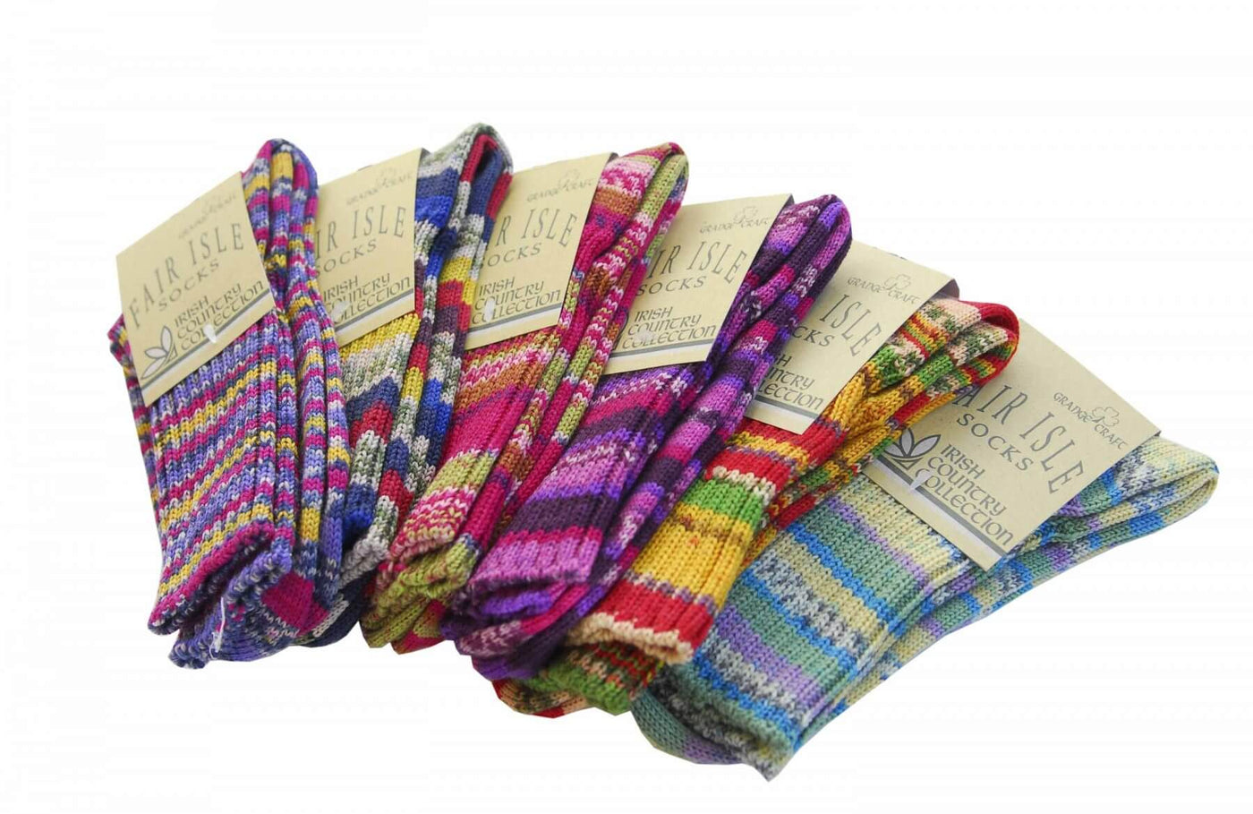 British & Irish Imports | Ladies Fair Isle Socks - Assorted Colours