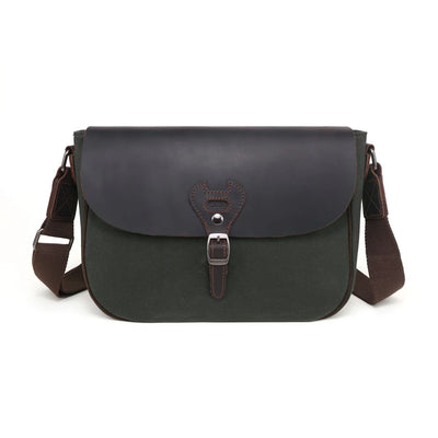 Davan | Helena Waxed Canvas Shoulder Bag with Leather Closure