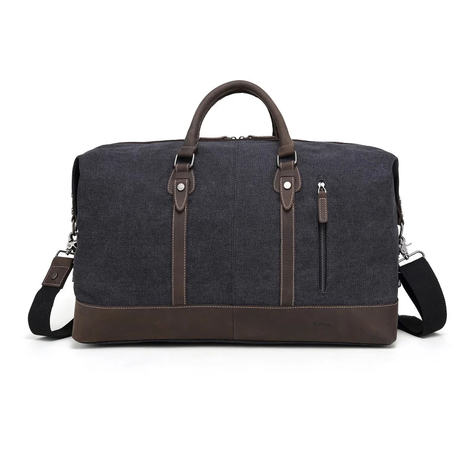 DaVan | Canmore Canvas Duffel Bag with Leather Trim