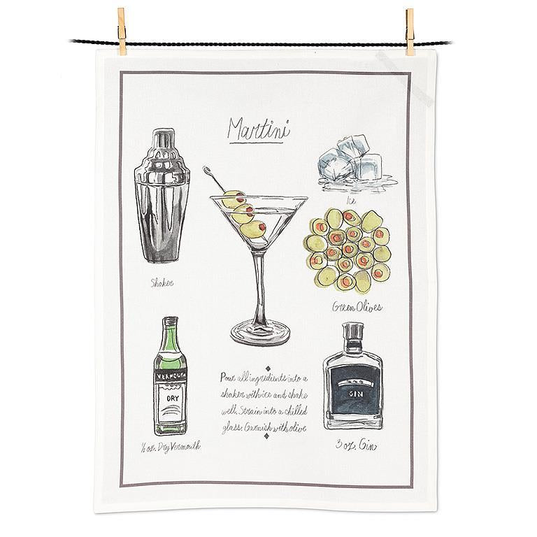 Martini Recipe Kitchen Towel