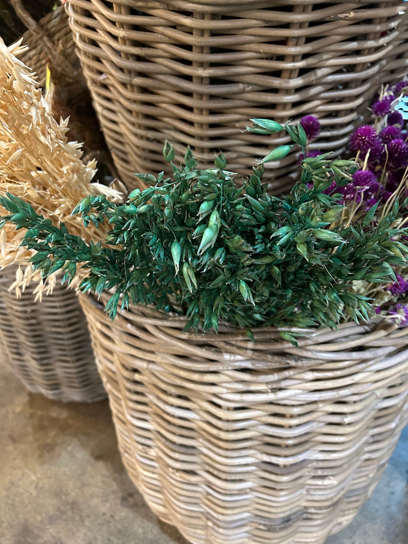 Dried Flowers from Baskets