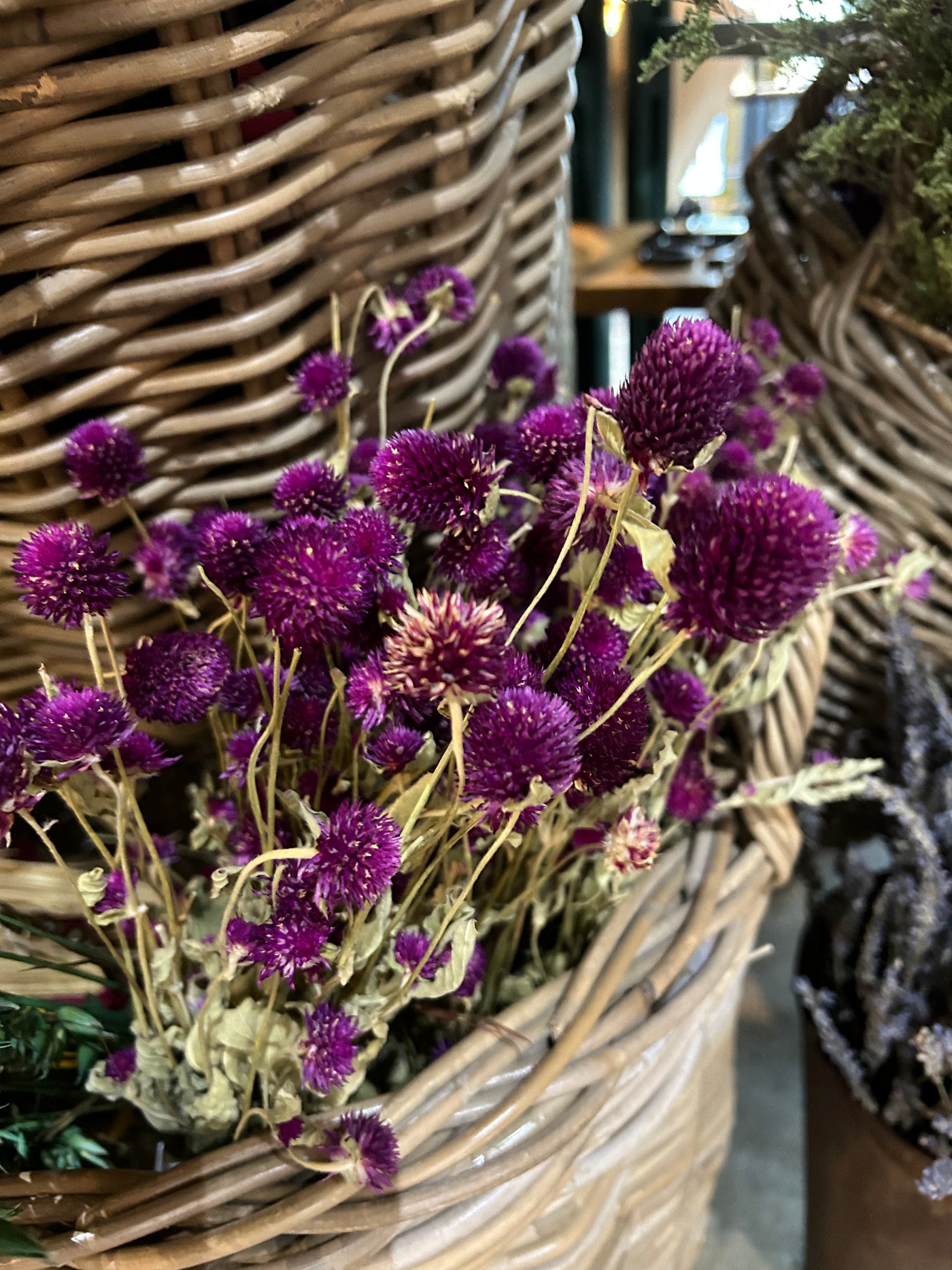 Dried Flowers from Baskets