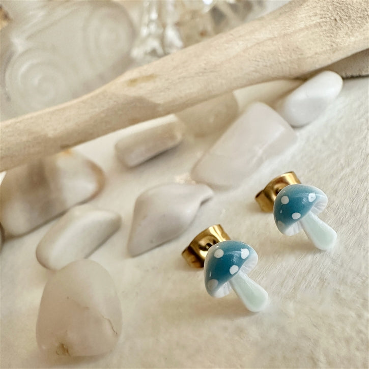 Agaric Porcelain Mushroom Stud Earrings