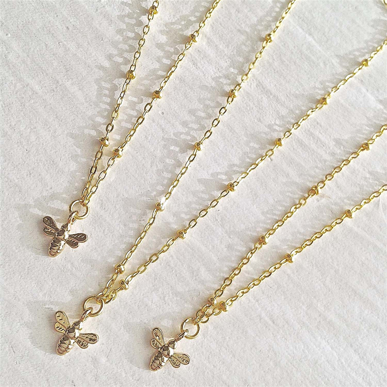 Pika and Bear | Wildflowers Tiny Bee Charm Necklace