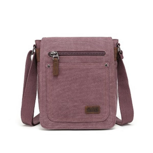 DaVan | Small Canvas Shoulder Bag - Burgundy