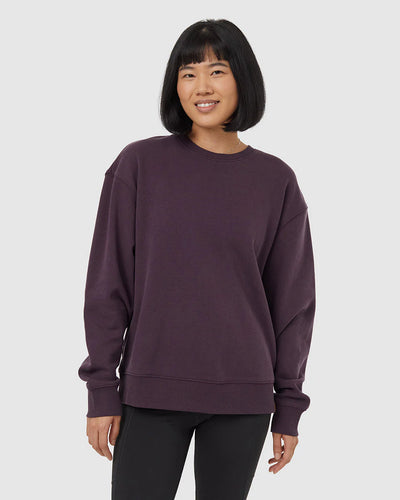 TenTree Women’s TreeFleece Relaxed Crew | Midnight Plum