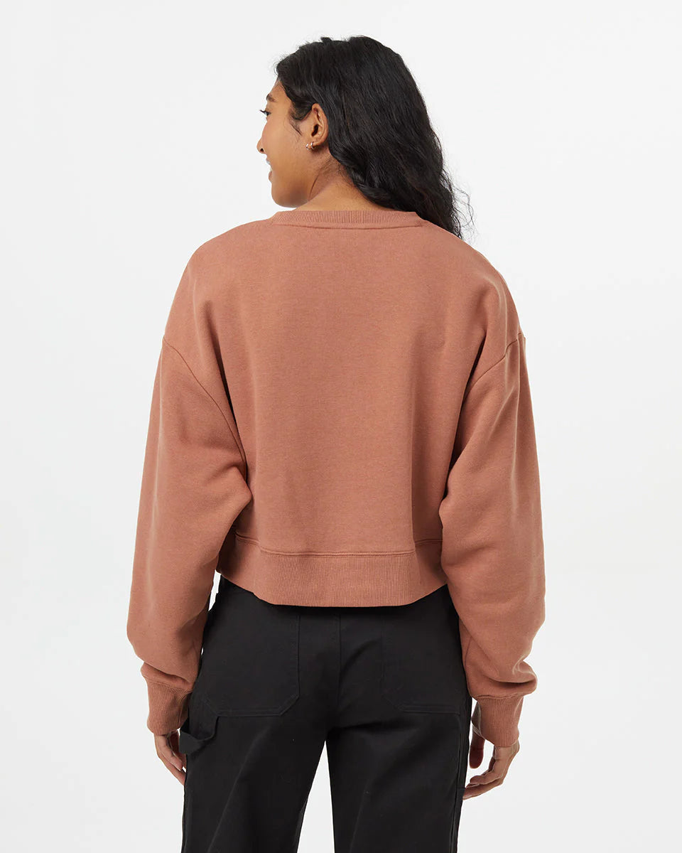 TenTree Women’s TreeFleece Oversized Cropped Crew | Clay Tile