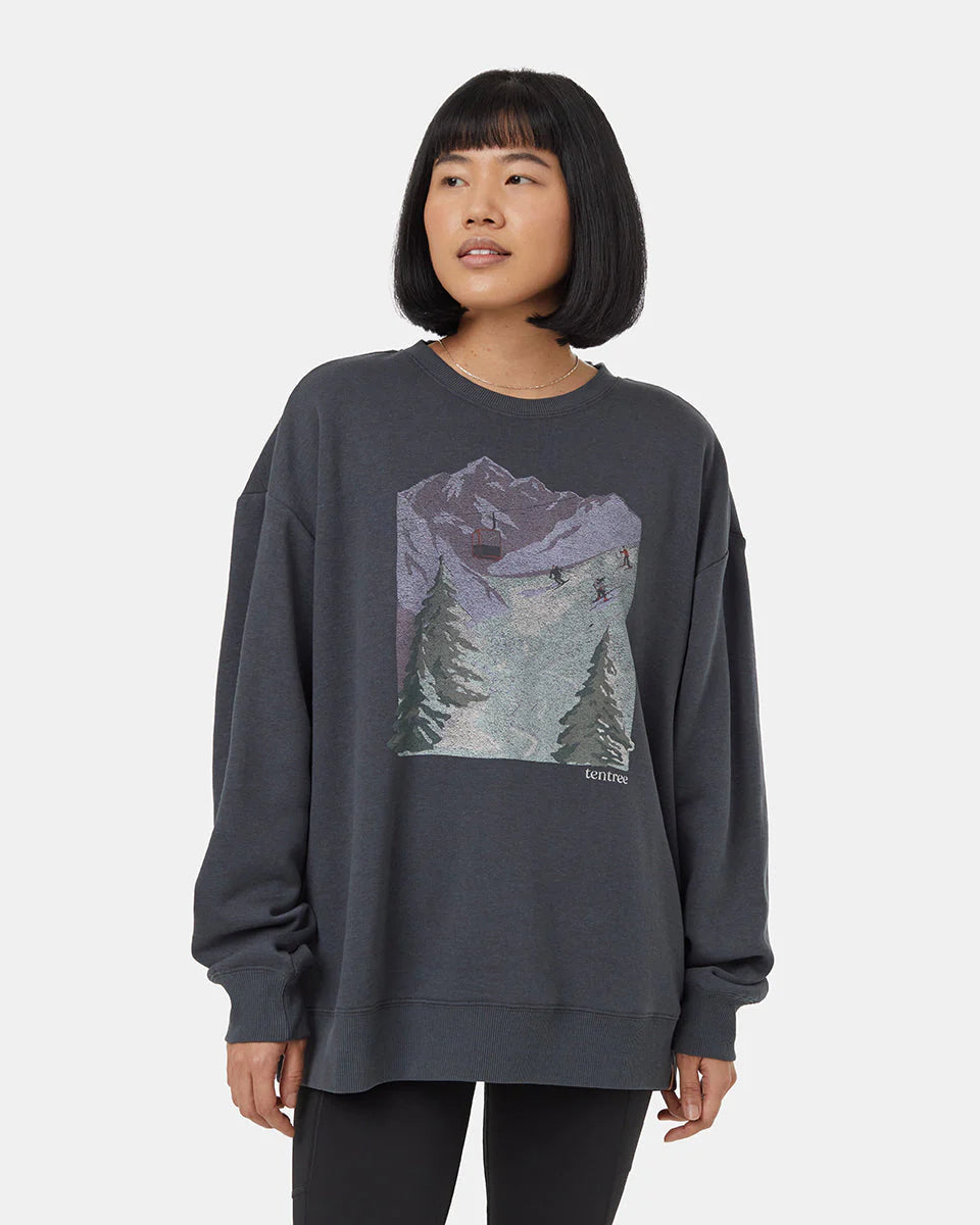 TenTree | Women’s Alpine Oversized Crew - Graphite/Lavender