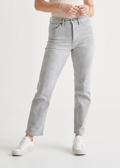 DU/ER | Women’s Midweight Performance Denim High Rise Straight - White Out