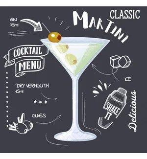 Old Country Design | Cocktail Napkins - Martini Black