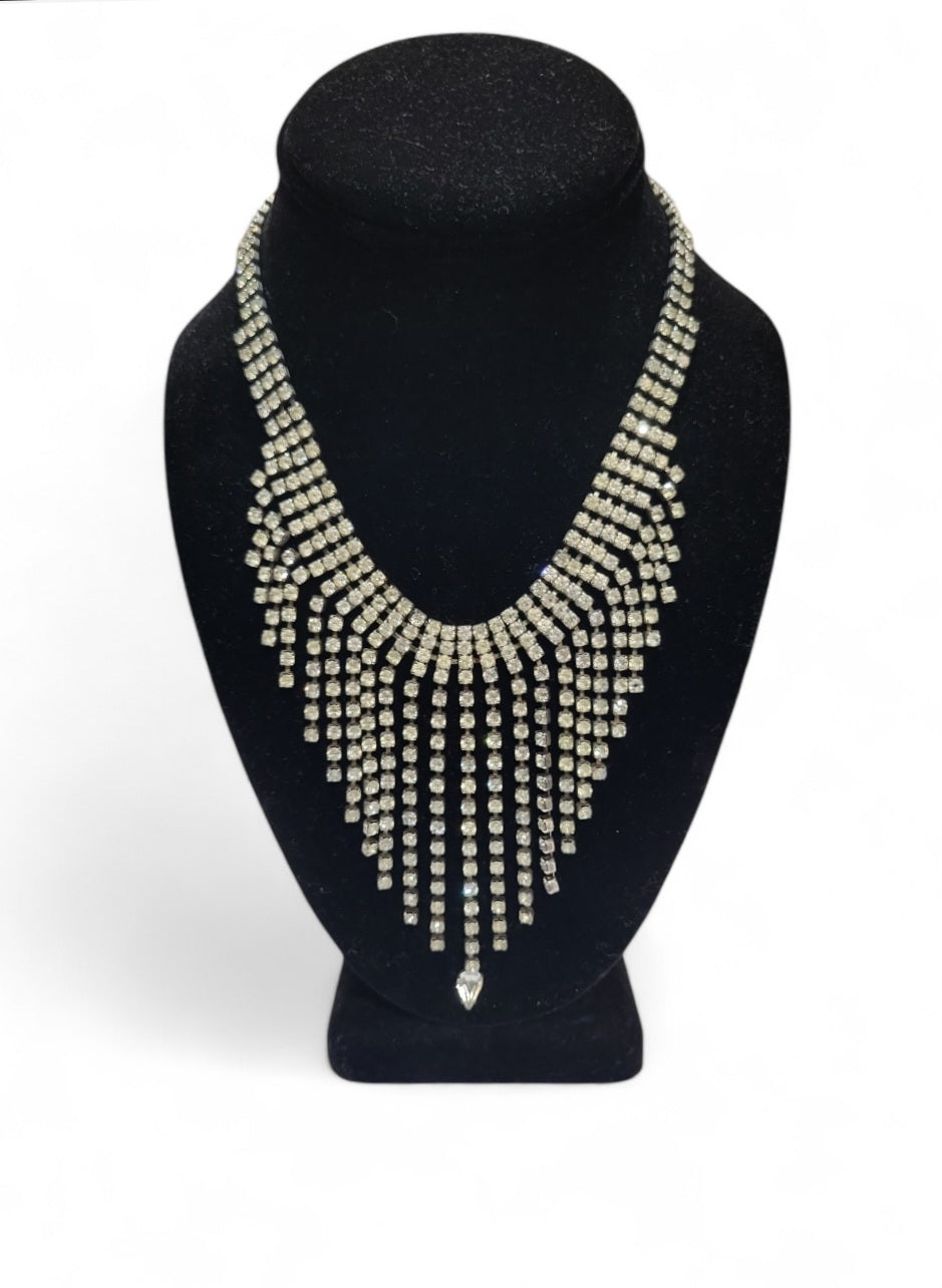 Vintage Fringed Rhinestone Necklace