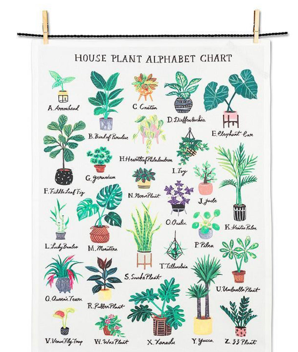 Plant Alphabet Tea Towel