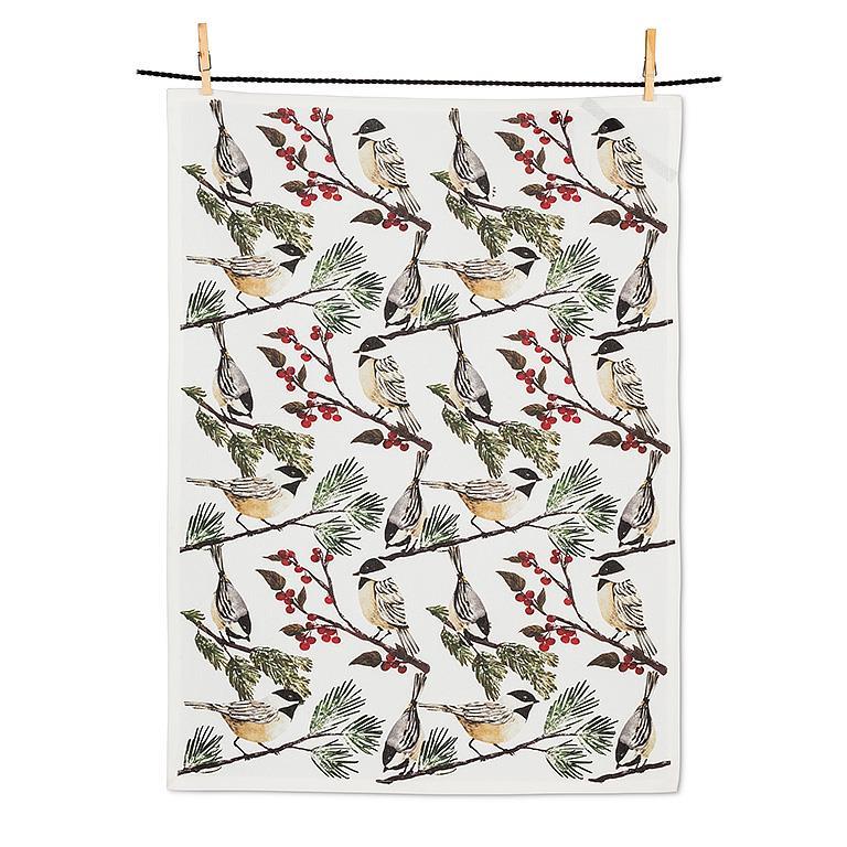 Chickadee on a Branch Kitchen Towel