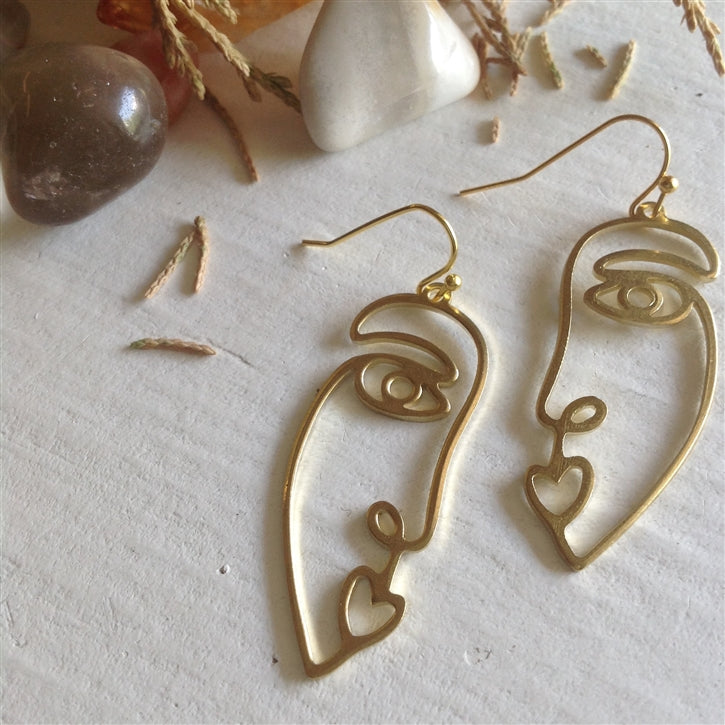 Gilot Abstract Face Silhouette Earrings