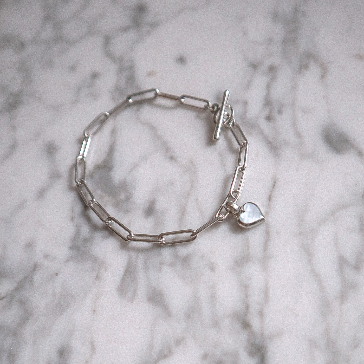 Katie Boyle | Fine Paperclip Bracelet w/ Heart