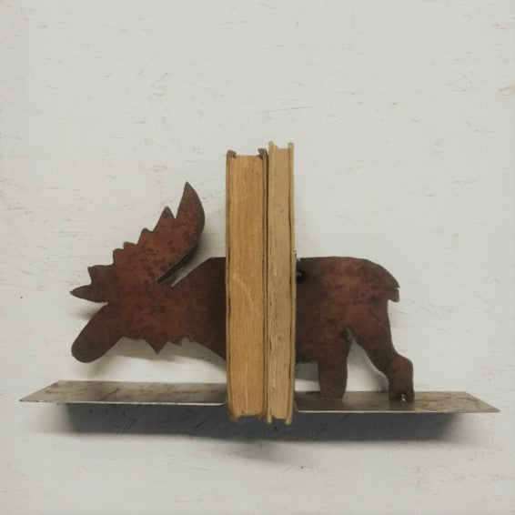 Hand-cut bookends, Moose
