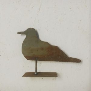 Hand-cut Seagull on Metal Stand
