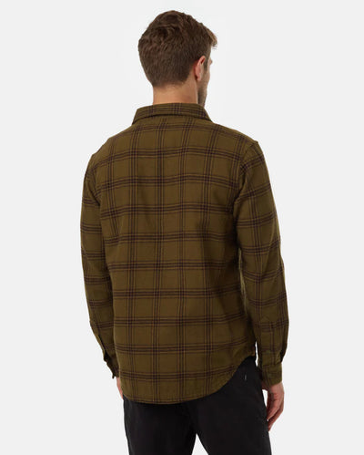 Tentree Kapok Flannel Colville Shirt | Oak/Olive
