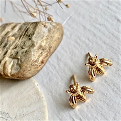 Wildflowers Tiny Honeybee Stud Earrings